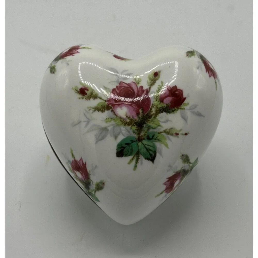 Vintage Hammersley Trinket Box Heart Shaped 2 1/4